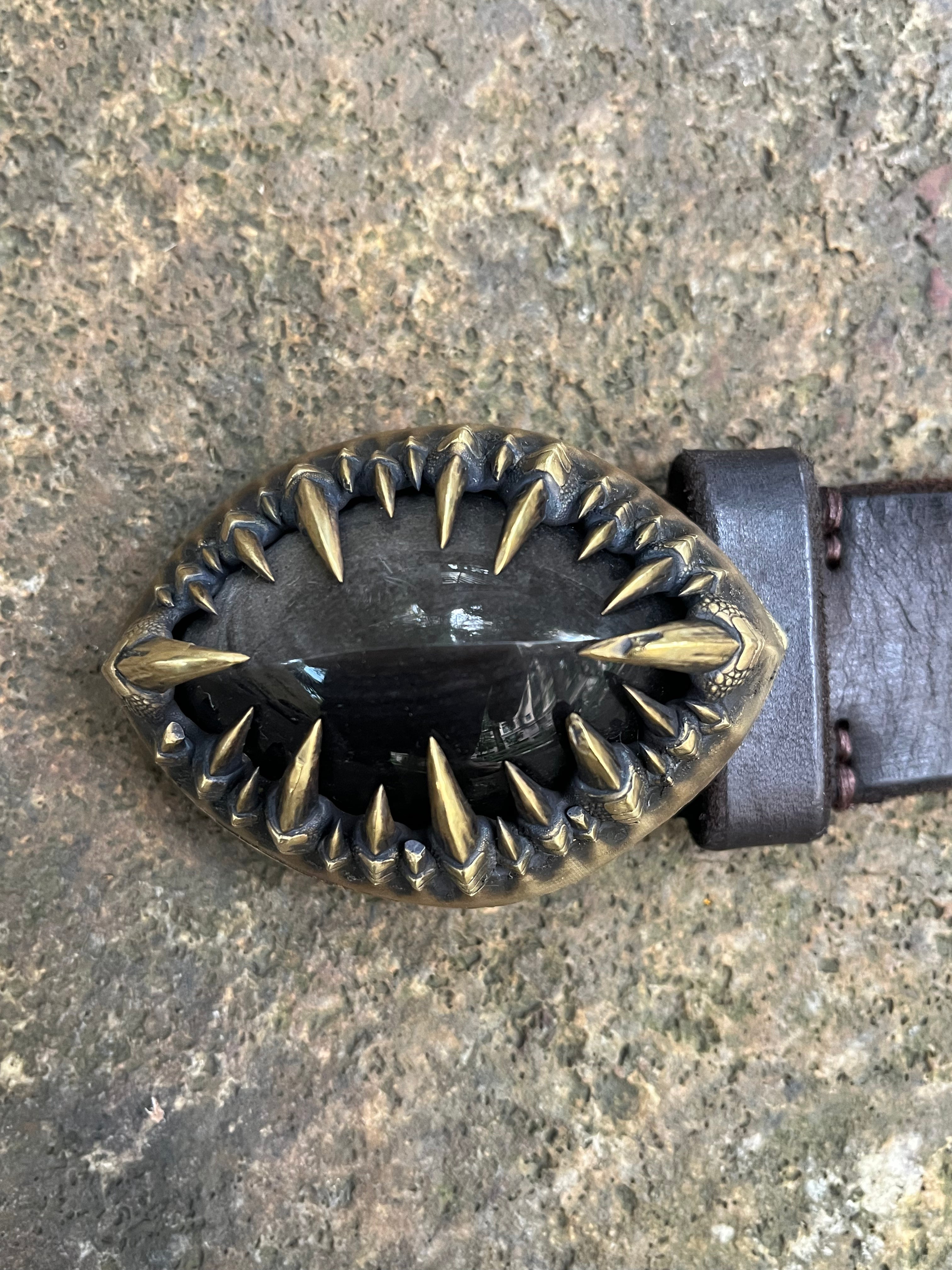 Silver Sheen Obsidian Brass Handcrafted Belt, Full Set [1-of-1]