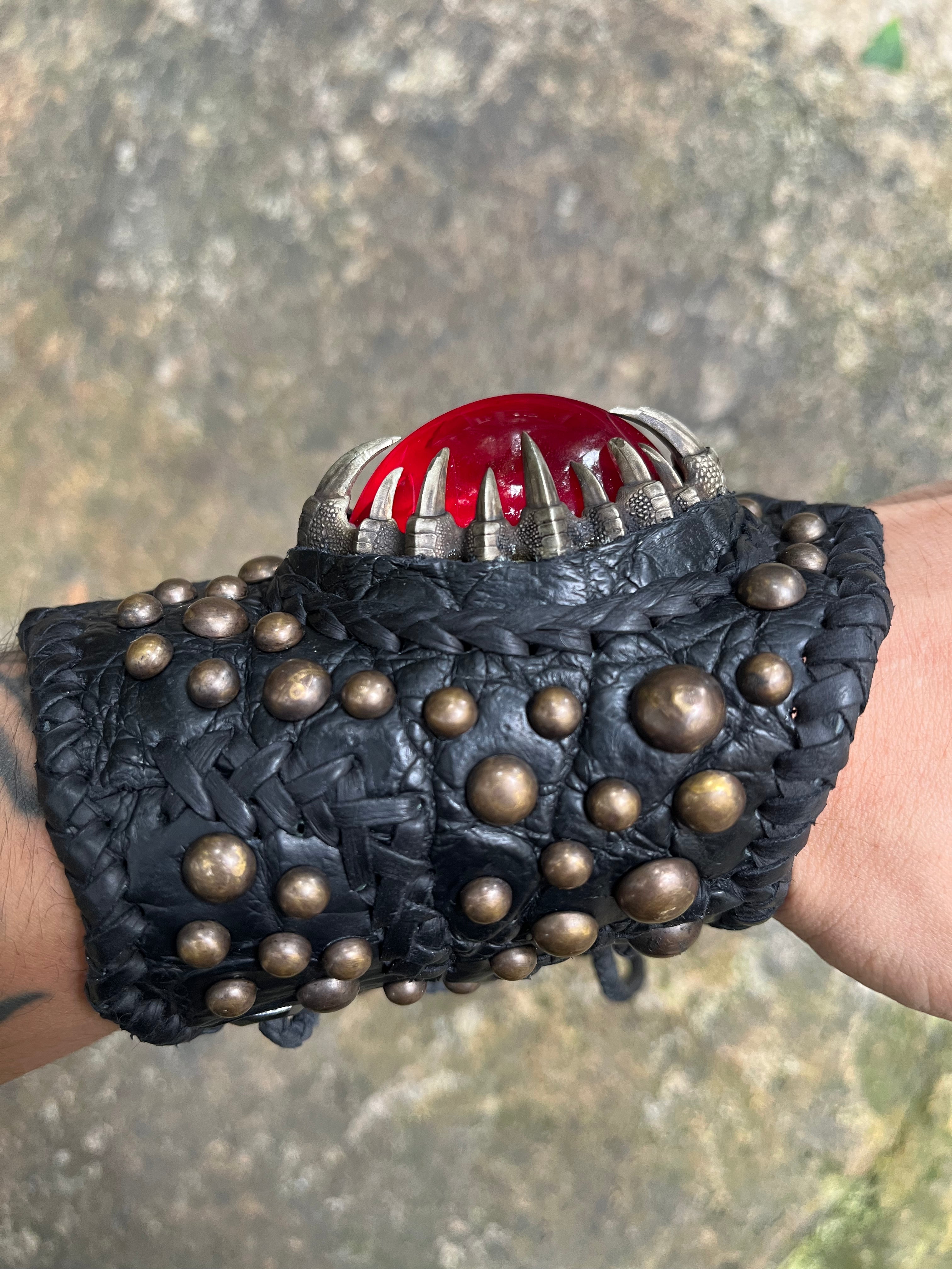 Bacteriophage Leather Cuff Bracelet [1-of-1]